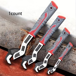 Heavy Duty Multifunctional Self-locking Wrench, 6, 8, 10, 12 Inch Pipe Flexible Wrench, Quick Opening Wrench For Water Heating Pipes, Hand Tools, Heavy Duty, Ratchet, Hardware, Industrial, Handle:_1pc_10inch