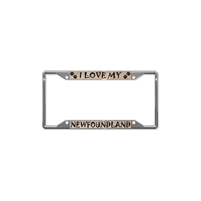 Fastasticdeals Newfoundland Dog License Plate Frame Tag Holder Cover