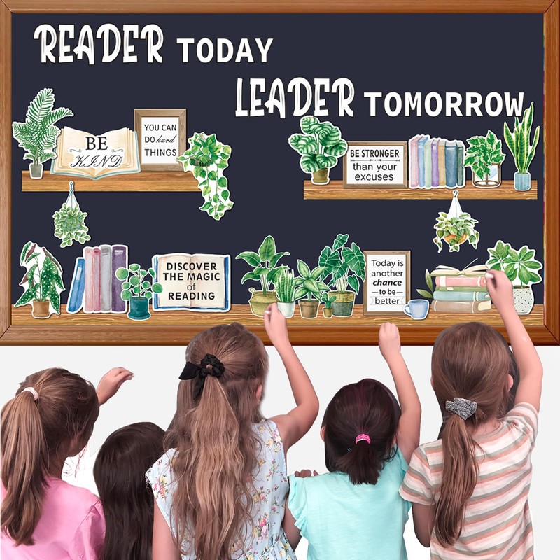 Spring Potted Plant Bulletin Board Set Boho Motivational Reading Classroom