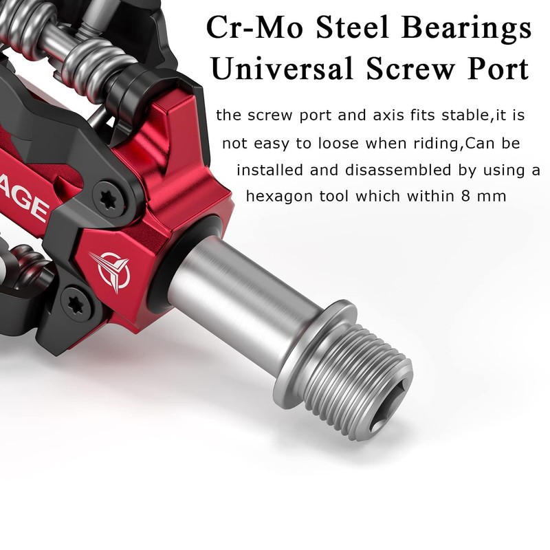 GEWAGE Click Pedals MTB Pedals - CNC Machined Aluminium, Double-Sided