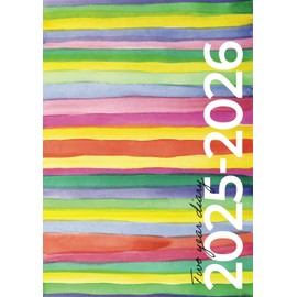 Two Year Diary 2025-2026 | A4 Modern Rainbow Watercolour: Month to View Planner (UK Holidays)
