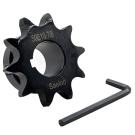Saelno #50 Roller Chain Sprocket Type B 7/8 inch Bore 10 Tooth, Hardened Antirust 1045 Steel Drive Sprockets 50B10-7/8