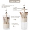 LinNature Press-Pop Makeup Brush Holder with lid, Dustproof Clear Make