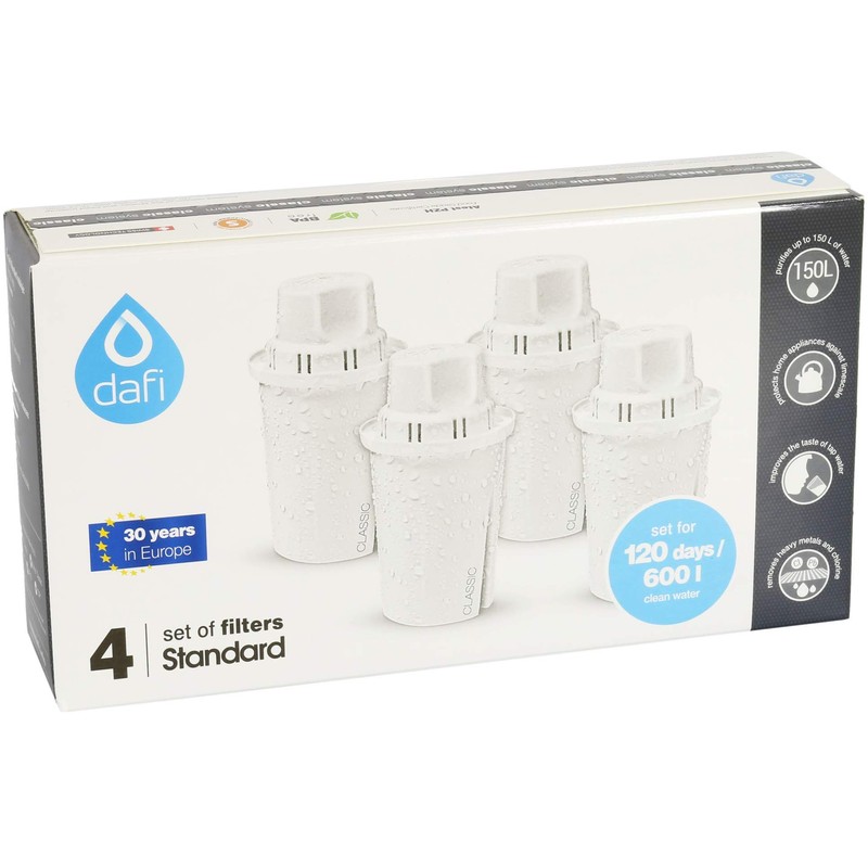 Pack of 4 Dafi Classic Filter Cartridges (Compatible with Brita