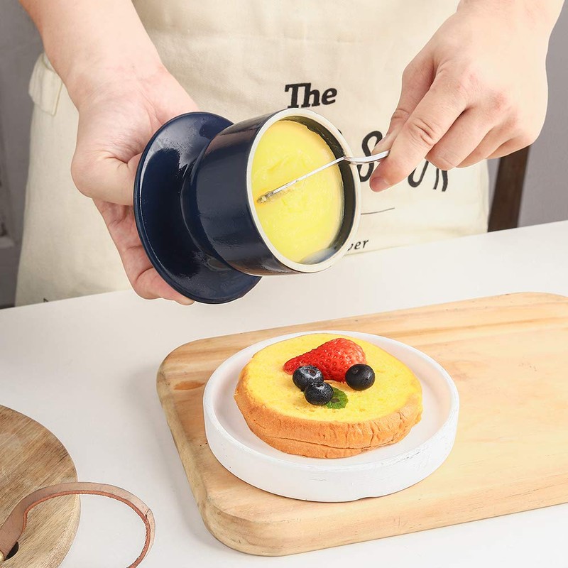 KOOV Porcelain Butter Crock, French Butter Dish, Ceramic Butter Keeper