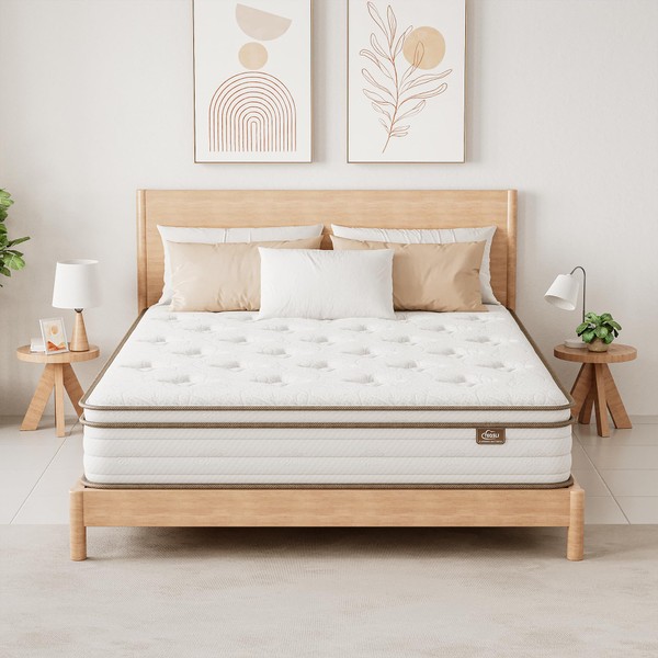TeQsli Full Mattress, 10 Inch Hybrid Mattress in a Box
