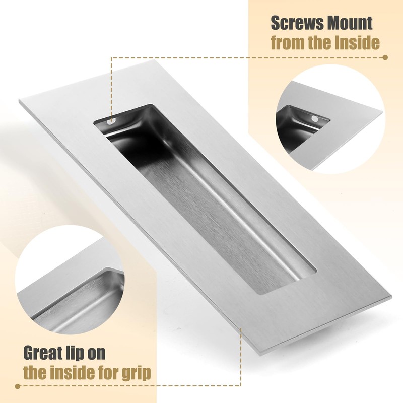 HBL' Pocket Door Handles (Silver)