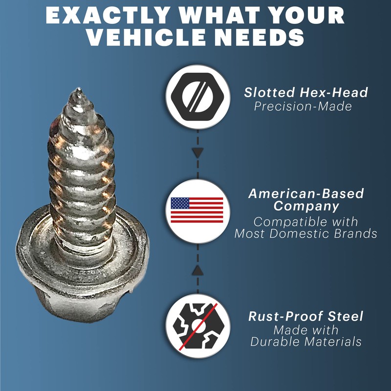 License Plate Screw Kit - Set of 4 Stainless Steel