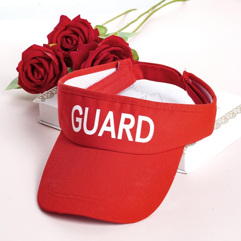 Marrywindix 1 Pcs Red Lifeguard Visor Hat Sport Wear Athletic