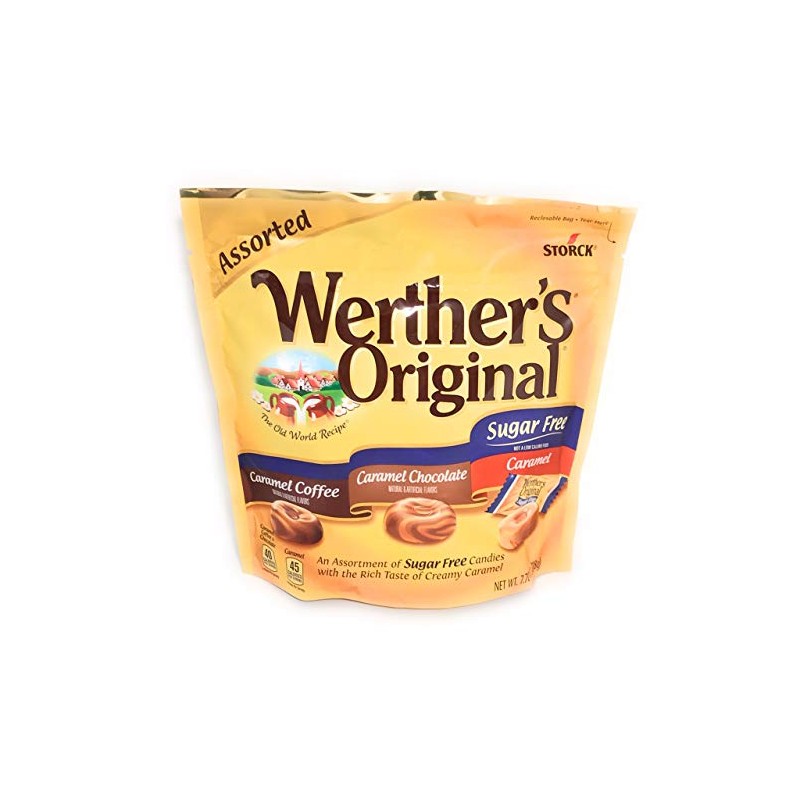 Werther's Original Sugar Free Assorted 7.7oz. Caramel Coffee, Caramel Chocolate,