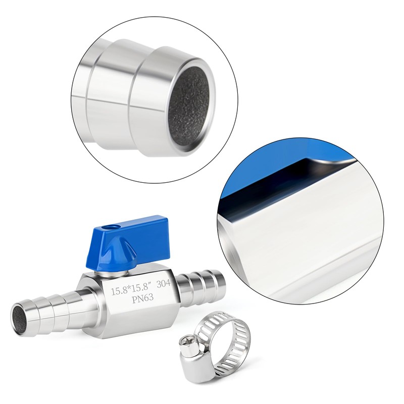 TAISHER 1PCS 304 Stainless Steel 5/8" Mini Ball Valve Shut