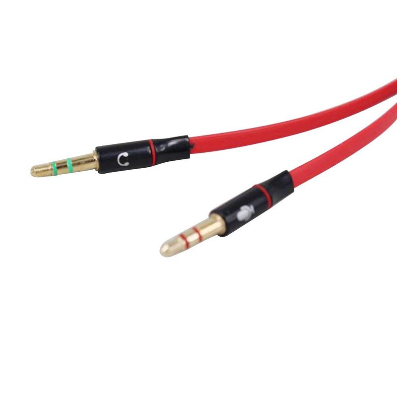 Terasako 3.5mm Female to 2 Male Gold Plated Headphone Mic