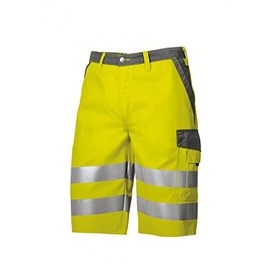BP 2014-845-8653-56n Elasticated Back Shorts, 270.00 g/m² Blend, Warning Yellow/Dark Grey, 56n