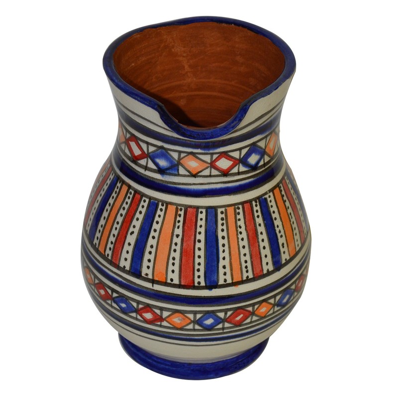 Moroccan Pitchers Sangria Handmade Ceramic Carafe Beverage Dispenser Jar Cooler