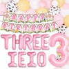 Girls Farm 3rd Birthday Decoration Three i e i o