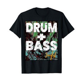 SKULIJI Men's Black Drum And Bass Junglist Music Electronic Neurofunk Dirty DNB T-Shirt