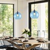 GLAMIGHT Blue Pendant Lights Kitchen Island Lighting Modern Globe Hand