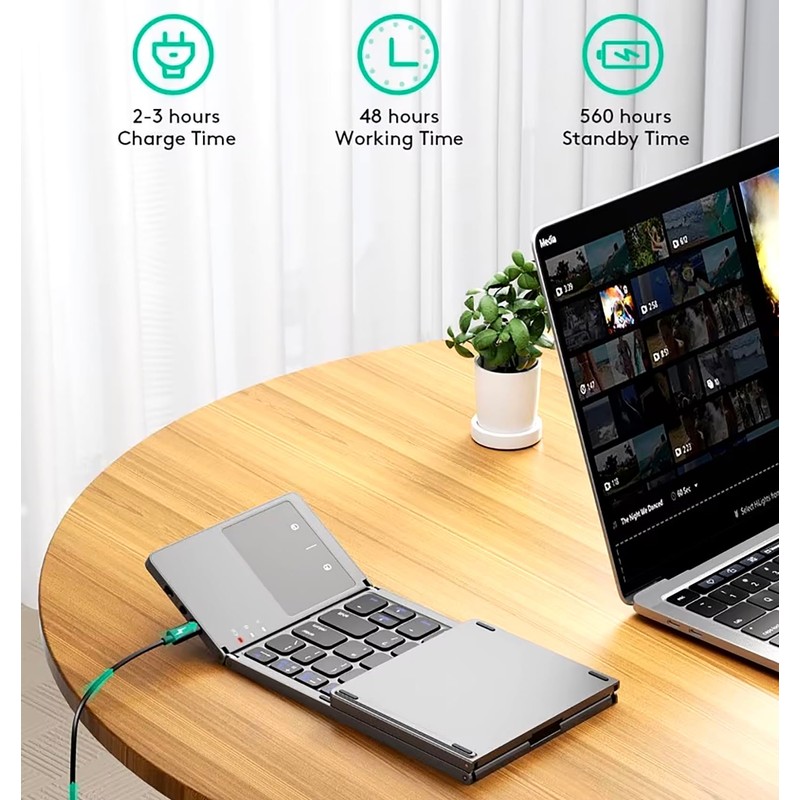 Tek Styz Slim Foldable Wireless Keyboard Compatible with Videocon A52