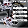 MEAJOO 4PCS Skull Style Tire Valve Stem Caps, with Rubber