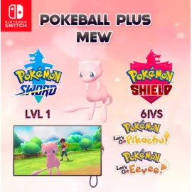 Pokémon Let's Go Pikachu & Eevee 6IV MEW POKEBALL PLUS EVENT - ANY NATURE - FAST