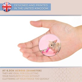 Destination Vinyl ltd Magnet for Refrigerator, Fridge - Cute Baby Rabbit Pink Flowers for Office, Cabinet and Whiteboard, Magnetic Stickers, 14327