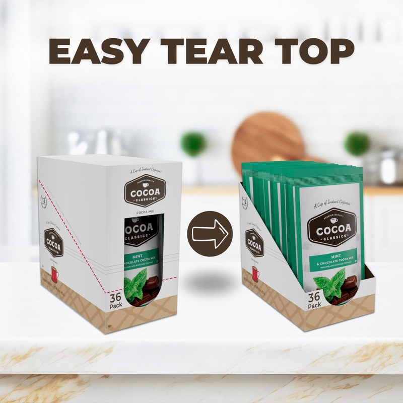 Cocoa Classics Mint Cocoa Mix, Hot Chocolate, Made with Nonfat
