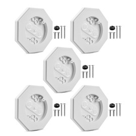 AUGREX 5 Pack 8161 Outdoor Vertical Siding Light Mounting Block Bracket Kit Fit for Outdoor Mounting Plate Smooth Flat Surface, with Built-in Electrical Box, Octagon White