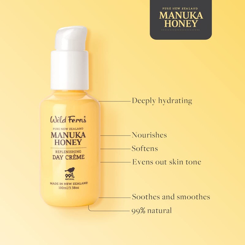 Wild Ferns Manuka Honey Replenishing Day Crème, 99% Natural, 100ml