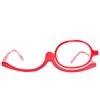 Mini Brille Make-Up Glasses with Flip Lens (Red), Fashionable Magnifying