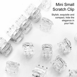 50 PCS Transparent White Mini Hair Claw Clips, Strong Grip Multifunction Clamp Clips, Non-Slip Hair Pins for Girls and Women
