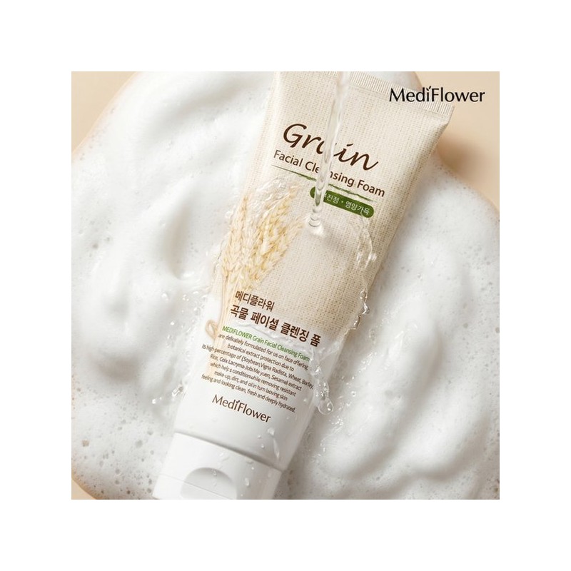 Grain facial cleansing foam 150mlx3+5 pouches / 곡물 페이셜 클렌징폼