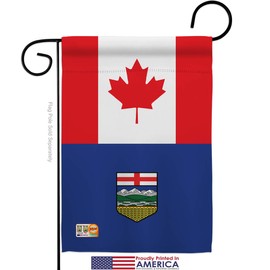 Canada Provinces Alberta Garden Flag Set with Stand Regional Canadian Territories Region Country Particular Area Small Decorative Gift Yard House Banner Made in USA 13 X 18.5