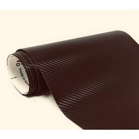 JNK NETWORKS Flexible 3D Carbon Fiber Automotive Car Vinyl Wrap Film Sheet Roll (Brown, 9.8" x 53")