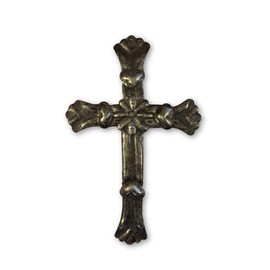 Large Haiti Flower Heart Metal Wall Cross 8" x 12"