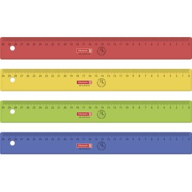 Brunnen Baier & Schneider Brunnen 104972530 Left-Handed Ruler for School and Office 30 cm 4 Different Colours