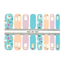 Glam Girl Nails Llama Love Nail Polish Strips / Nail Wraps / Nail Stickers