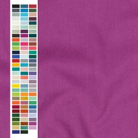 VmG-Store 2 m Cotton Fabric, Plain, 100% Cotton, Oeko-Tex, No Sold by the Metre, Over 70 Colours to Choose From (106 I Mulberry)