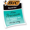 BIC Round Stic Xtra Precision Fine Black Ballpoint Pens, Medium