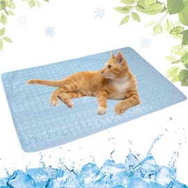 LEZUAN Cooling Mat for Dogs, Portable Pet Cooling Mat, Heat Relief Self Cooling Dog Mat, Washable Summer Cat Mat for Crates, Kennels and Beds(Light Blue,30x40cm)