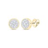 10k Gold and Natural Diamond Extra Small Circle Stud Earrings
