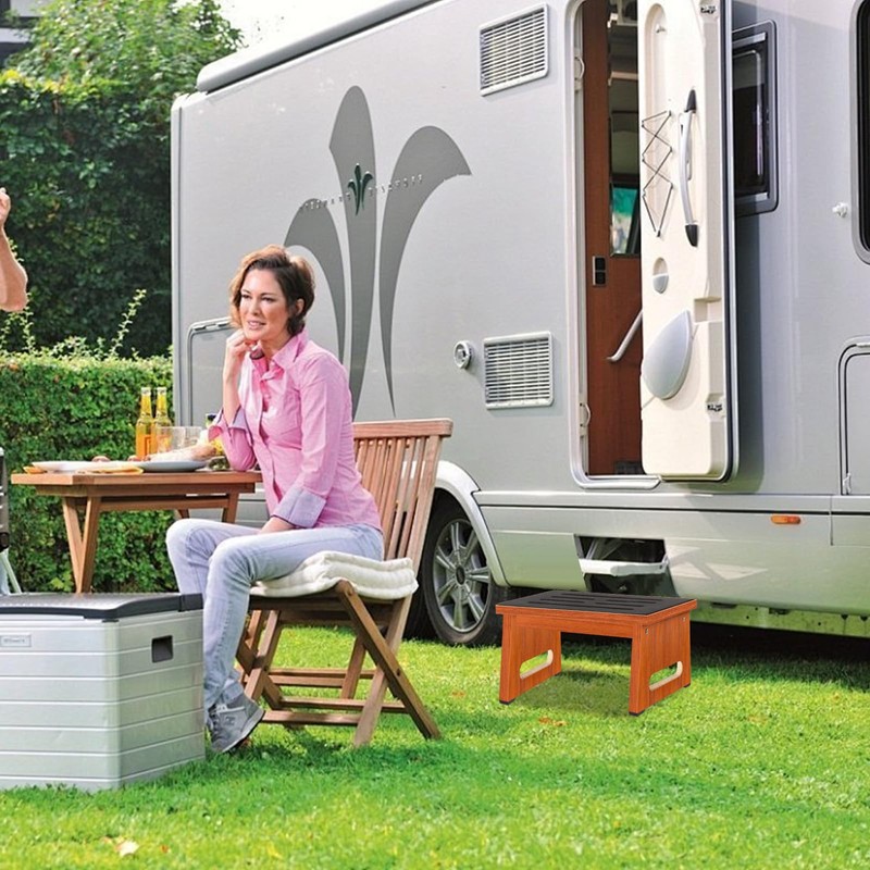 One Step Stool for Adults Seniors with Non-Slip Rubber Stepping