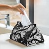 Retro Music Notes Pattern Rectangle Tissue Box Cover PVC Faux