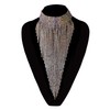 Flyonce Women Crystal Stunning Tassel Collar Luxury Statement Necklace for