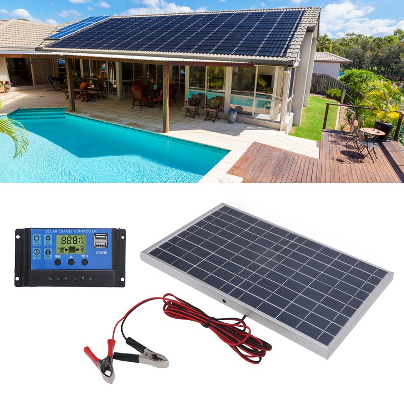 Solar Panel 10W 12V Polycrystalline IP65 Waterproof Portable 30A Solar