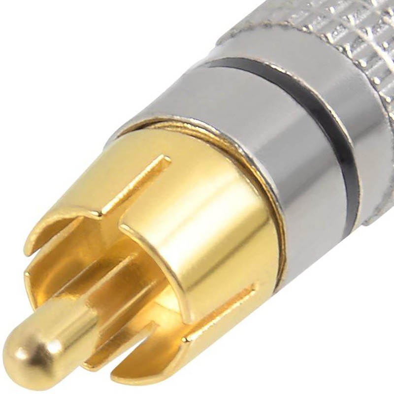tunghey 10Pack RCA Plug Connectors Coaxial Cable Audio Adapter Gold