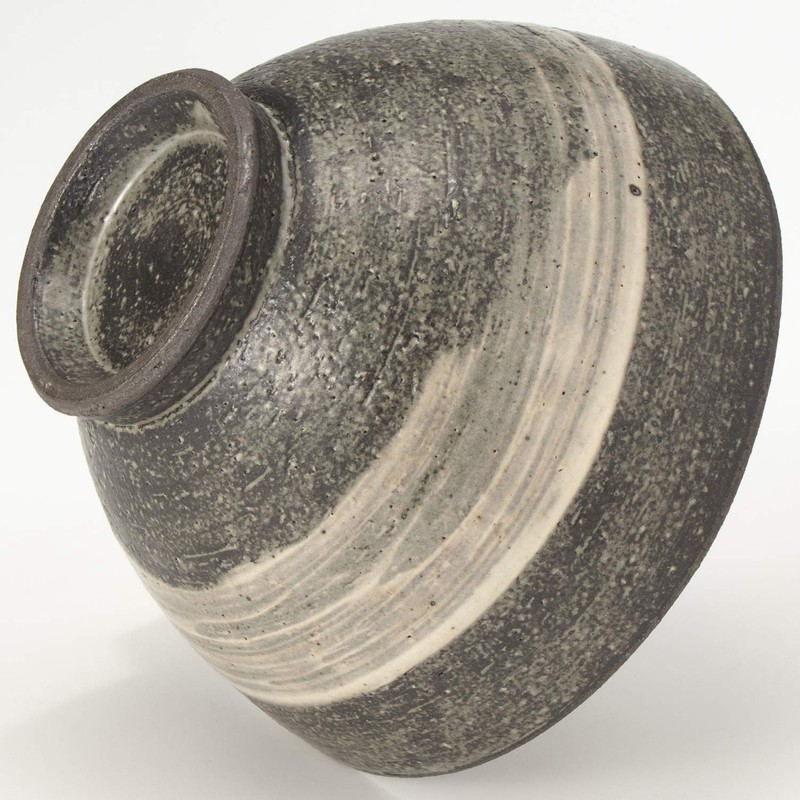 Marui Pottery MR-3-3493 Shigaraki Pottery Hechimon Rice Bowl, Pottery, Kuroiso