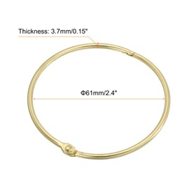 uxcell 48Pcs Shower Curtain Rings, 2.4 Inch Curtain Hooks Rings Rustproof Metal Round Shower Hooks Snap Joint Design for Bathroom Shower Rod, Gold