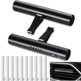 Hicarer 2 Pcs Car Essential Oil Diffuser Vent Clip Car Air Freshener Cylindrical with 10 Refill Sticks for Office Kitchen Bathroom Pet House