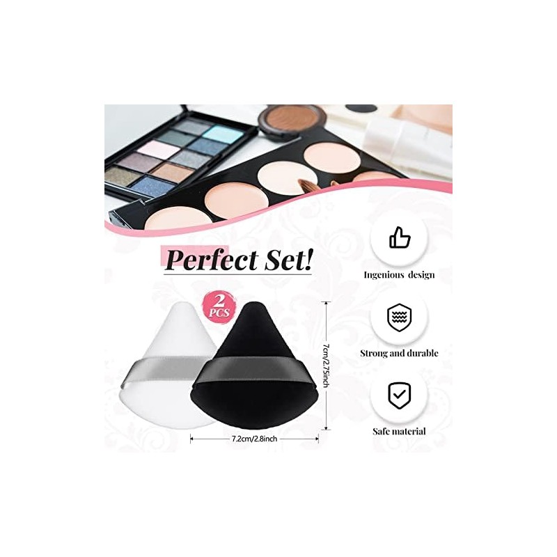 Patelai 2 Pcs Powder Puff Makeup Puff Triangle Soft Powder