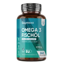 WeightWorld Omega 3 Soft Capsules - 2000mg Fish Oil - 660mg EPA & 440mg DHA